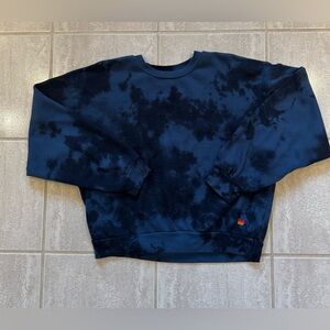 Aviator Nation Blue and Black Tie Dye Sweatshirt